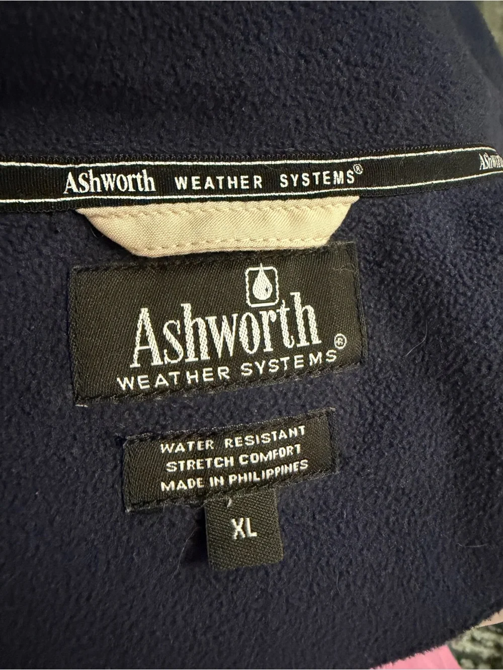 Ashworth Weather Systems Water Resistant Stretch Golf Vest XL Beige Full Zip